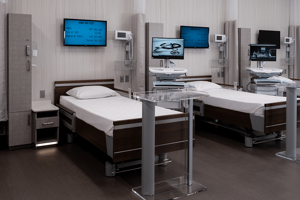 Beds in clinical pharmacology unit at Dr. Vince Clinical Research
